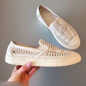 Tory Burch Shoes Women's Size 8M White Leather Huarache Slip on Sneakers
